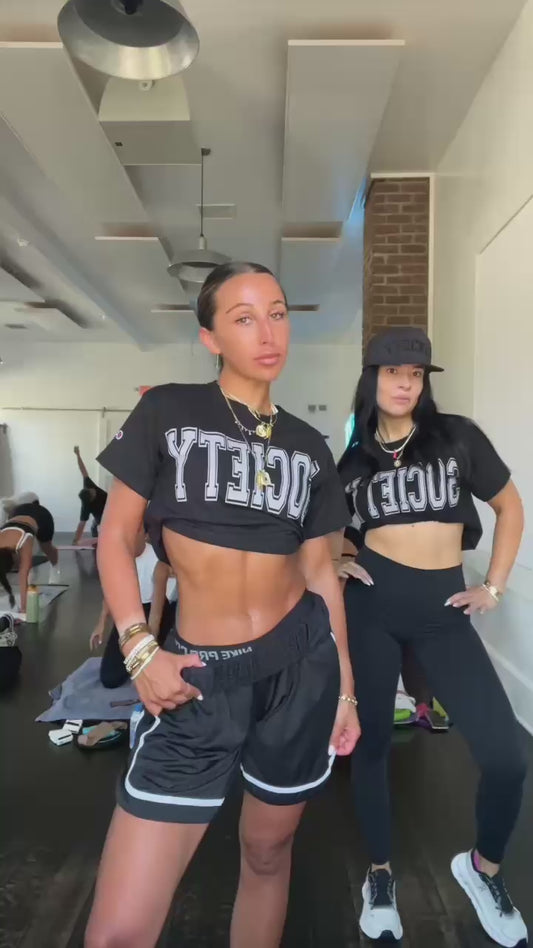 Society Varsity Crop Tee