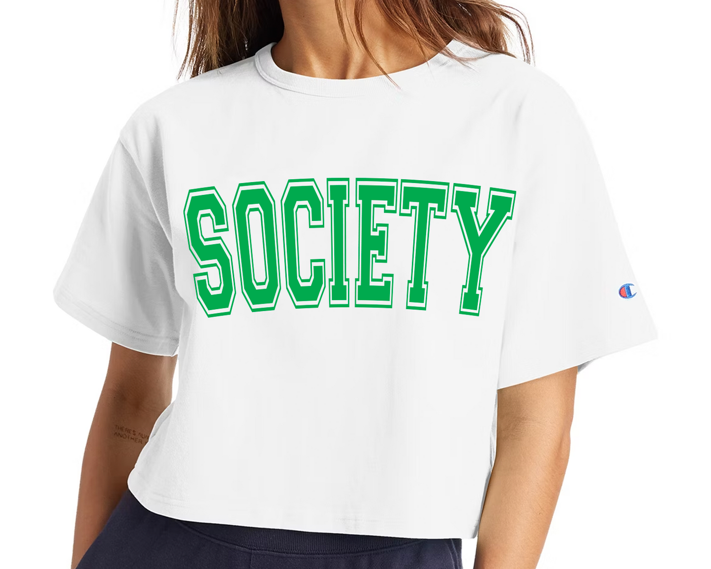NEW! Society Varsity Crop Tee